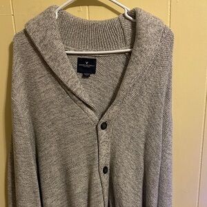 American Eagle Outfitters Men's Shawl Collar Cardigan - Heather Gray